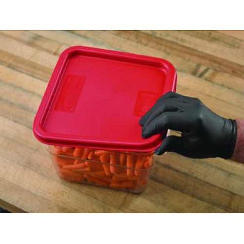 Carlisle Squares Food Storage Container Lid, 9 x 9 x 0.63, Red, Plastic (1197105)