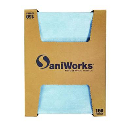 SaniWorks Deluxe Foodservice Wiper, 1-Ply, 13 x 21, Blue, 150/Carton (NF310QCBA)