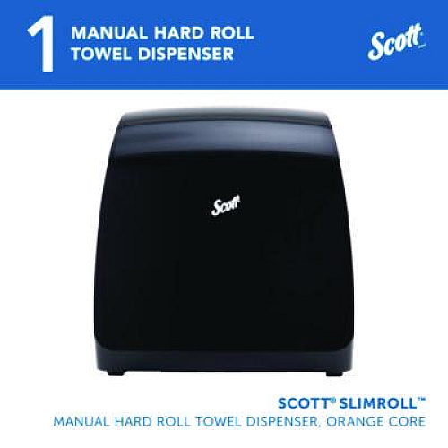 Scott Slimroll Manual Towel Dispenser, 12.65 x 13.02 x 7.18, Black (47092)