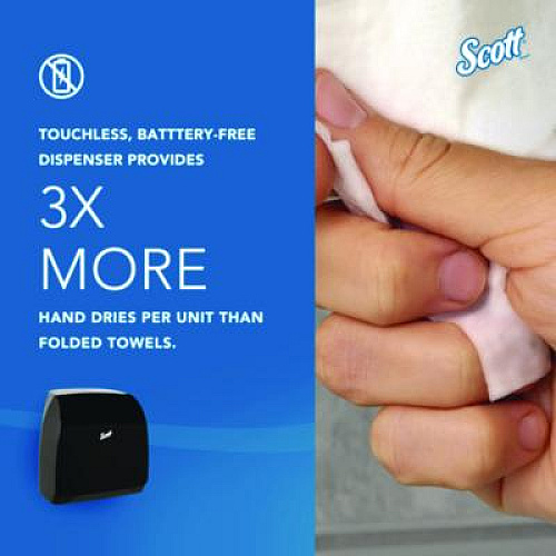 Scott Slimroll Manual Towel Dispenser, 12.65 x 13.02 x 7.18, Black (47092)