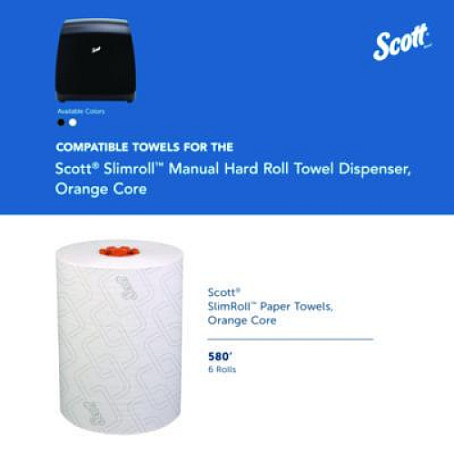 Scott Slimroll Manual Towel Dispenser, 12.65 x 13.02 x 7.18, Black (47092)