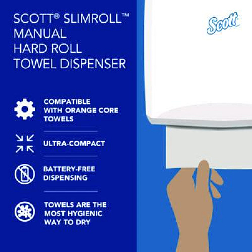 Scott Slimroll Manual Towel Dispenser, 12.65 x 13.02 x 7.18, Black (47092)