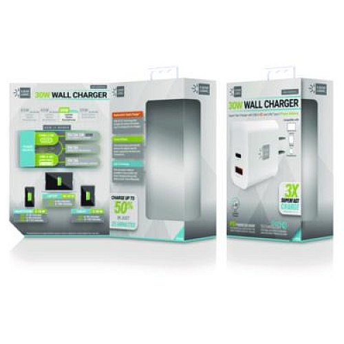 ByTech Wall Charger, 30 W, White (CLPDW3101WT)