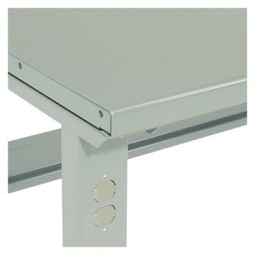 Global Industrial Standard Duty Steel Top Adjustable Height Workbench, 2,000 lbs, 60 x 30 x 30.88 to 36.88, Gray (183152)