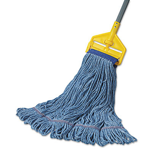 Boardwalk Super Loop Wet Mop Head, Cotton/Synthetic Fiber, 5" Headband, X-Large Size, Blue, 12/Carton (504BL)