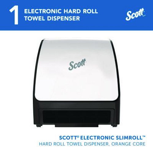 Scott Slimroll Electronic Towel Dispenser, 12.35 x 7.25 x 11.8, White/Black (47259)