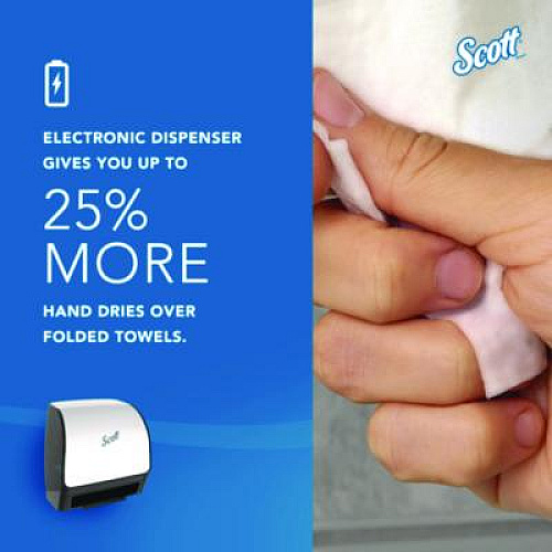 Scott Slimroll Electronic Towel Dispenser, 12.35 x 7.25 x 11.8, White/Black (47259)