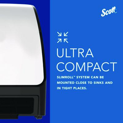 Scott Slimroll Electronic Towel Dispenser, 12.35 x 7.25 x 11.8, White/Black (47259)