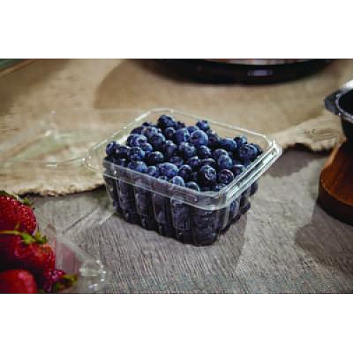 Pactiv Evergreen Blueberry Modular Clamshell, 32 oz, 7.25 x 7.5 x 3.06, Clear, Plastic, 180/Carton (YYA9779)