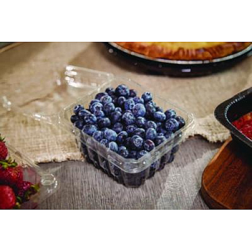 Pactiv Evergreen Blueberry Modular Clamshell, 32 oz, 7.25 x 7.5 x 3.06, Clear, Plastic, 180/Carton (YYA9779)