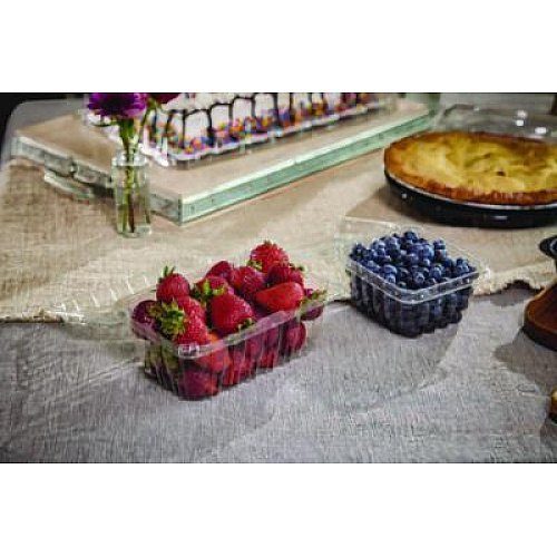 Pactiv Evergreen Blueberry Modular Clamshell, 32 oz, 7.25 x 7.5 x 3.06, Clear, Plastic, 180/Carton (YYA9779)
