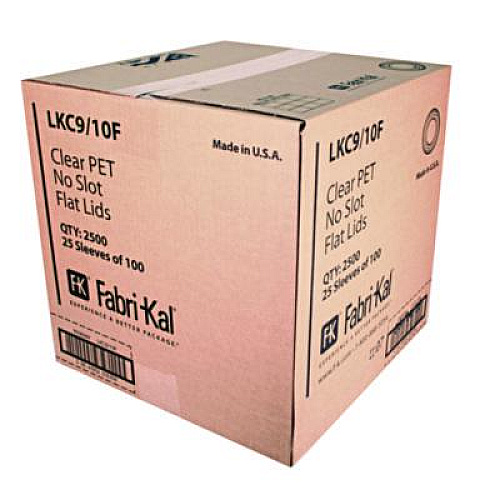 Fabri-Kal Kal-Clear/Nexclear Drink Cup Lids, Flat Lid with No Slot, Fits 9 oz to 10 oz Cold Cups, Plastic, Clear, 2,500/Carton (LKC910F)