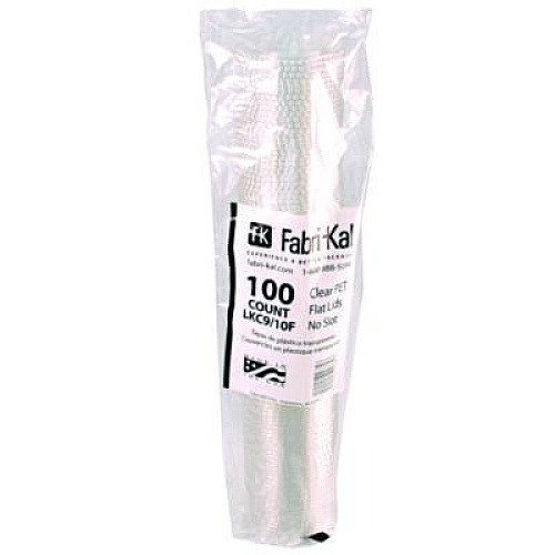 Fabri-Kal Kal-Clear/Nexclear Drink Cup Lids, Flat Lid with No Slot, Fits 9 oz to 10 oz Cold Cups, Plastic, Clear, 2,500/Carton (LKC910F)