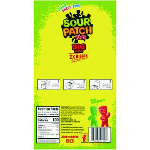 Sour Patch Kids Fruit Flavored Candy, Grab-and-Go, 240-Pieces/Box (43147)