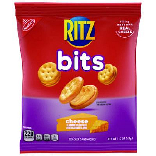 Nabisco Ritz Bits, Cheese, 1.5 oz Packs, 60/Carton (06834)