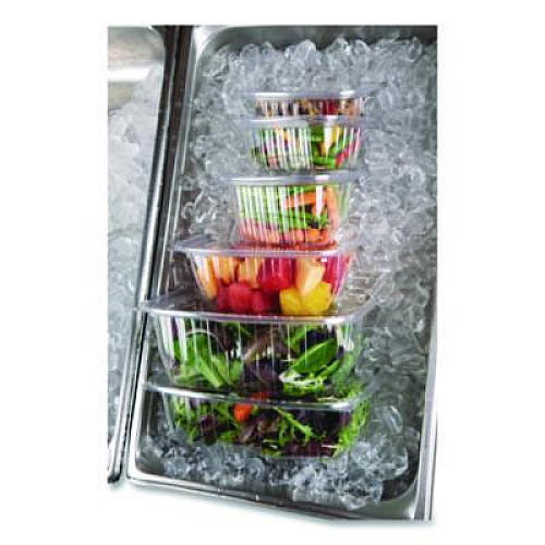 Eco-Products Renewable and Compostable Rectangular Deli Containers with Lid, 8 oz, 3 x 4.83 x 1.5, Clear, Plastic, 50/Pack, 4 Packs/Carton (EPRC8)