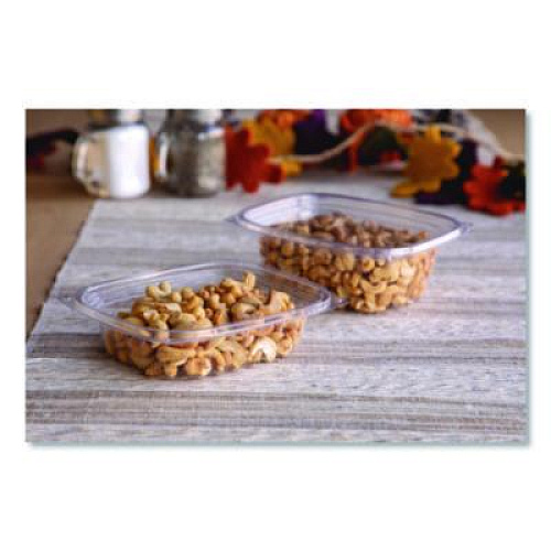 Eco-Products Renewable and Compostable Rectangular Deli Containers with Lid, 12 oz, 2 x 4 x 2, Clear, Plastic, 100/Pack, 3 Packs/Carton (EPRC12)