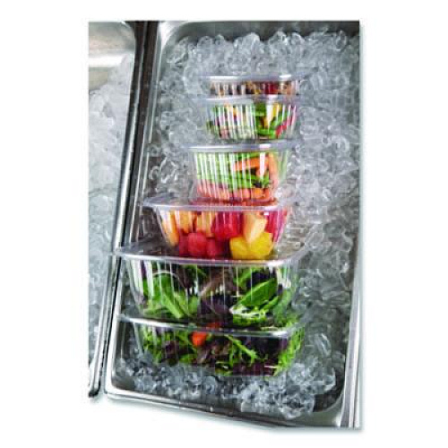 Eco-Products Renewable and Compostable Rectangular Deli Containers with Lid, 16 oz, 3 x 4 x 3, Clear, Plastic, 100/Pack, 3 Packs/Carton (EPRC16)