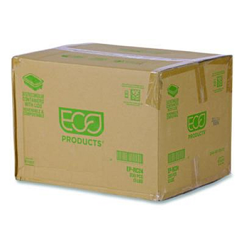 Eco-Products Renewable and Compostable Rectangular Deli Containers with Lid, 24 oz, 4 x 5.5 x 2, Clear, Plastic, 50/Pack, 4 Packs/Carton (EPRC24)