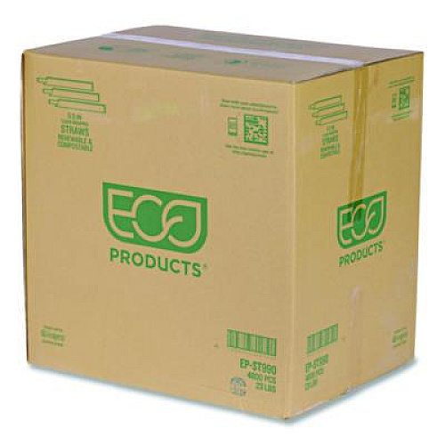 Eco-Products Wrapped Straw, 9.5", Plastic, Clear, 4,800/Carton (EPST990)