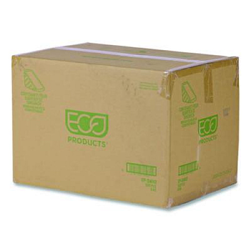 Eco-Products Compostable Takeout Wedge Sandwich Containers, 4.25 x 4.25 x 6.5 x 3, Clear, Plastic, 500/Carton (EPSWH3)