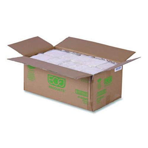 Eco-Products Vanguard Renewable and Compostable Sugarcane Clamshells, 3 Compartments, 9 x 6 x 3, White, 250/Carton (EPB002NFA)