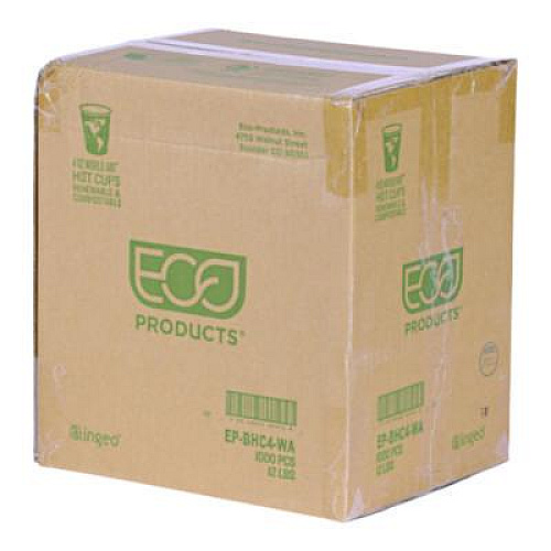 Eco-Products WorldArt Hot Cups, 4 oz, Paper, Tan, 1,000/Carton (EPBHC4WA)