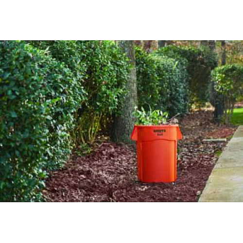 Rubbermaid Commercial Brute Round Container, 44 gal, Plastic, Orange (2119307)