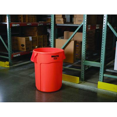 Rubbermaid Commercial Brute Round Container, 44 gal, Plastic, Orange (2119307)