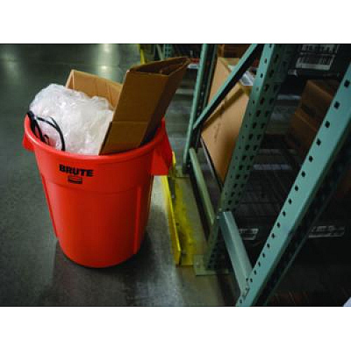 Rubbermaid Commercial Brute Round Container, 44 gal, Plastic, Orange (2119307)