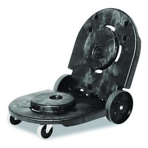 Rubbermaid Commercial BRUTE Tandem Dolly, Two-Container, 300 lb Capacity, 20.25w x 45d x 8h, Black (264600BLA)