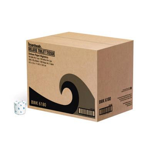 Boardwalk Two-Ply Toilet Tissue, Septic Safe, White, 125 ft Roll Length, 500 Sheets/Roll, 96 Rolls/Carton (6180)