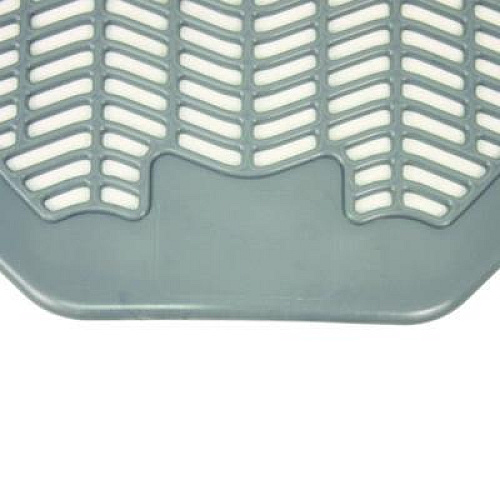 Impact Disposable Urinal Floor Mat, Shield-Shaped, Orchard Zing Scent, Gray Non-Slip Perforated Surface, 17.5" x 20.38", 6/Carton (1525)