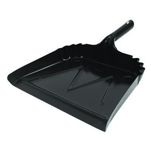 Impact Heavy-Duty Commercial Dust Pan, 16 x 15.5, 5.38" Handle, 20-Gauge Steel, Black (4216)