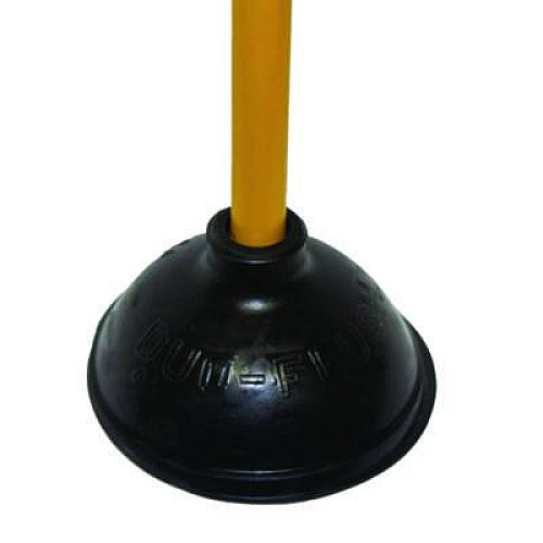 Impact Plunger, 20" Wood Handle, 6" dia, Black (9201)