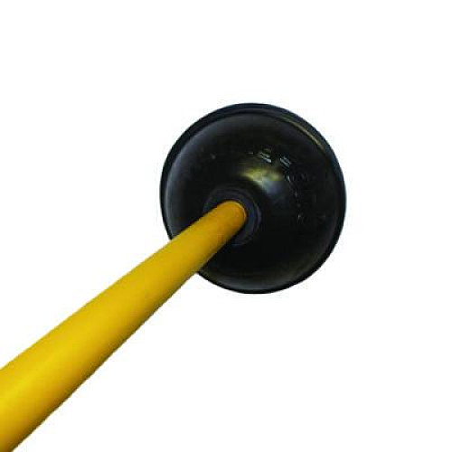 Impact Plunger, 20" Wood Handle, 6" dia, Black (9201)