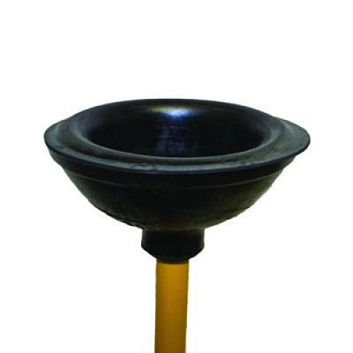 Impact Plunger, 20" Wood Handle, 6" dia, Black (9201)