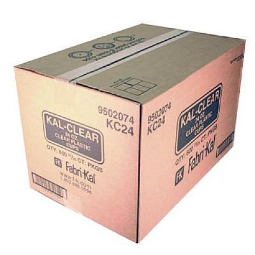 Fabri-Kal Kal-Clear PET Cold Drink Cups, 24 oz, Plastic, Clear, 25/Sleeve, 24 Sleeves/Carton (KC24)