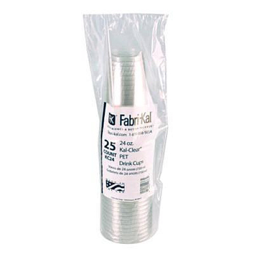 Fabri-Kal Kal-Clear PET Cold Drink Cups, 24 oz, Plastic, Clear, 25/Sleeve, 24 Sleeves/Carton (KC24)