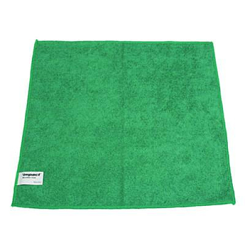 Impact Lightweight Microfiber Cloths, 16 x 16, Green, 240/Carton (LFK301)