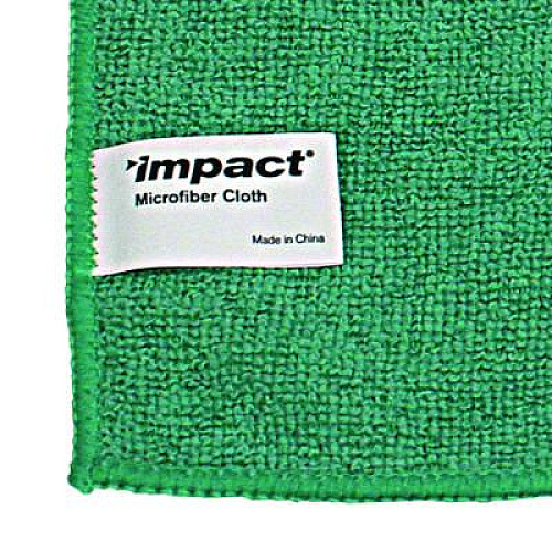 Impact Lightweight Microfiber Cloths, 16 x 16, Green, 240/Carton (LFK301)