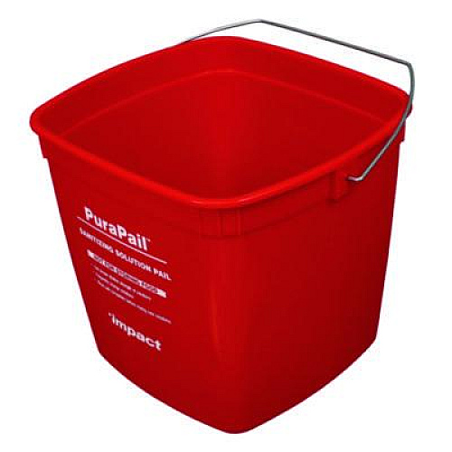 Impact PuraPail Sanitizing Bucket, 6 qt, Polyethylene, Red (55066SEA)