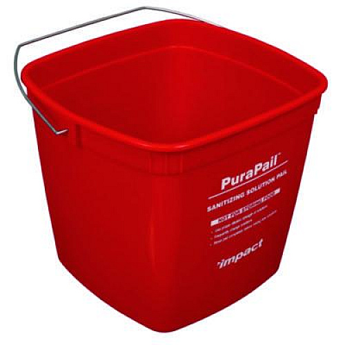Impact PuraPail Sanitizing Bucket, 6 qt, Polyethylene, Red (55066SEA)