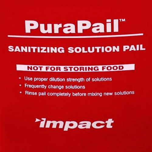 Impact PuraPail Sanitizing Bucket, 6 qt, Polyethylene, Red (55066SEA)