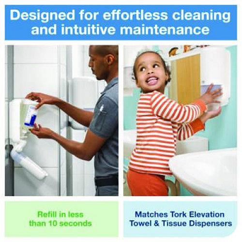 Tork Skincare Dispenser with Intuition Sensor, 1 L, 4.4 x 4.5 x 11.5, Black (571608)
