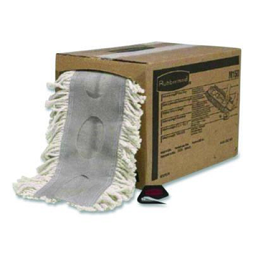 Rubbermaid Commercial Cut To Length Dust Mops, Cotton, White, Cut-End, 5 x 40 Ft, 1 Box (M150)