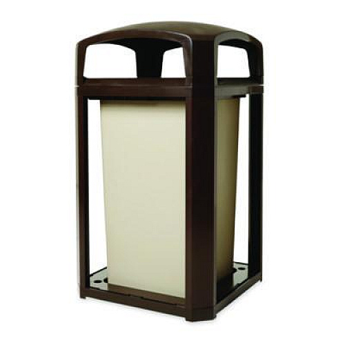 Rubbermaid Commercial Landmark Series Classic Dome Top Container, 50 gal, Plastic, Sable (3975SAB)