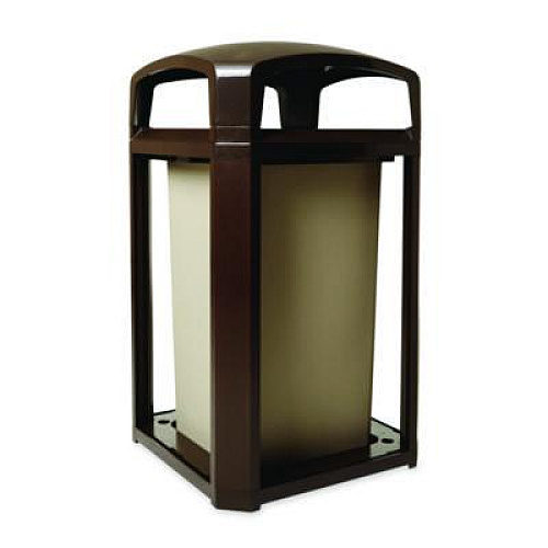 Rubbermaid Commercial Landmark Series Classic Dome Top Container, 50 gal, Plastic, Sable (3975SAB)