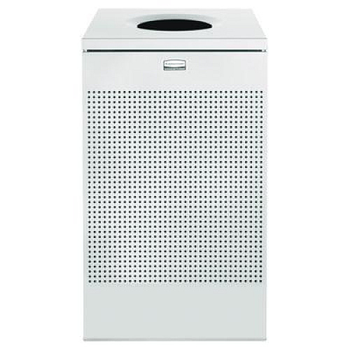 Rubbermaid Commercial Designer Line Silhouettes Waste Receptacle, 20 gal, Steel, Silver Metallic (SC18EPLSM)