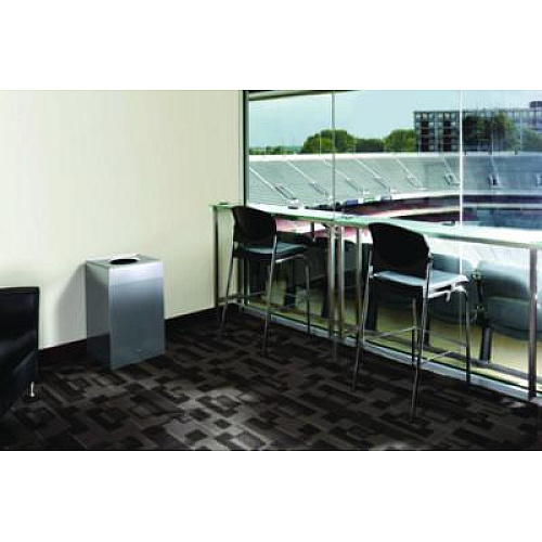 Rubbermaid Commercial Designer Line Silhouettes Waste Receptacle, 20 gal, Steel, Silver Metallic (SC18EPLSM)
